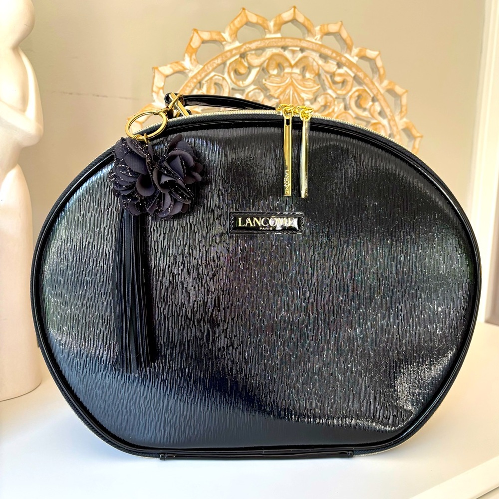 Make up Bag LANCÔME Cosmetic Box Case Large Round Travel Bag NWOT